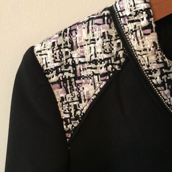 WhiteHouse BlackMarket Black Jacket, Tweed Trim - Picture 6 of 8